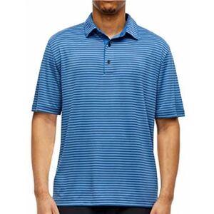 NWT Greg Norman Men's Blue Striped Performance Fabric Shirt XXL